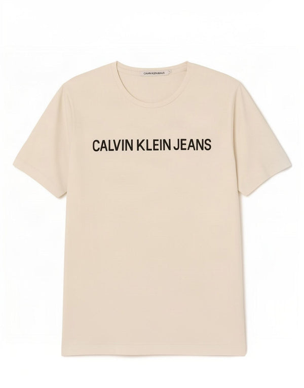 Calvin Klein Jeans Mens Graphic T-Shirt Top Large White Cotton
