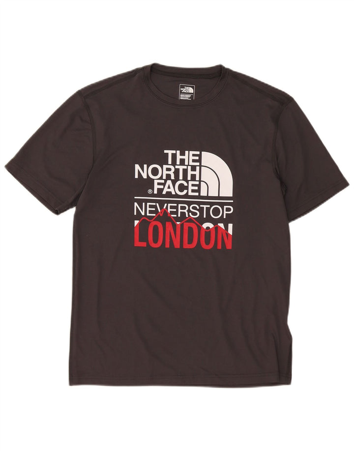 Camiseta gráfica masculina The North Face, pequena, preta, poliéster