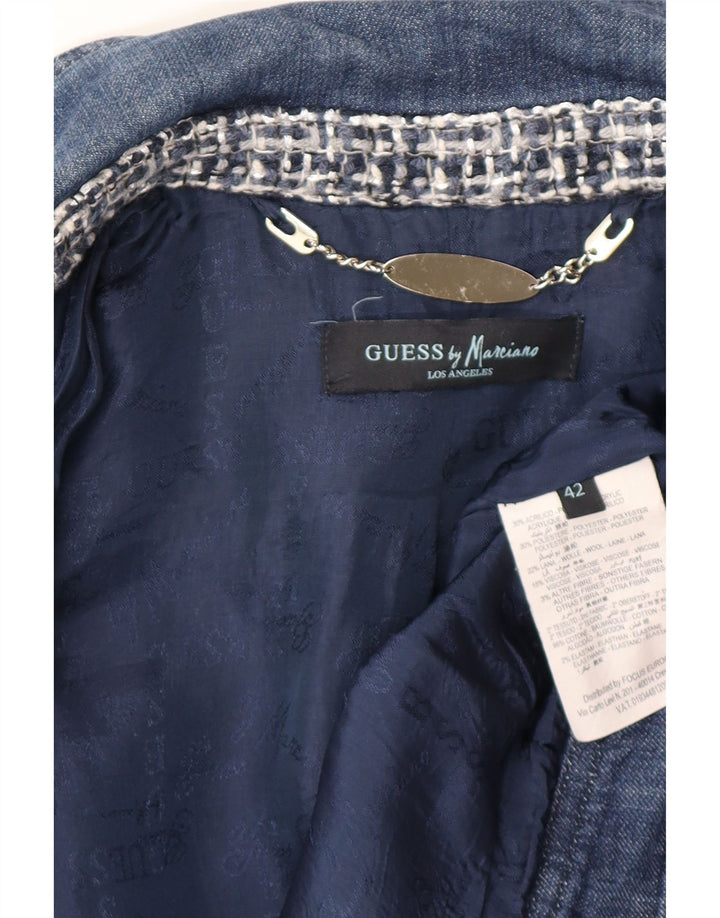 Jaqueta bomber feminina com padrão abstrato Guess By Marciano IT 42 azul médio