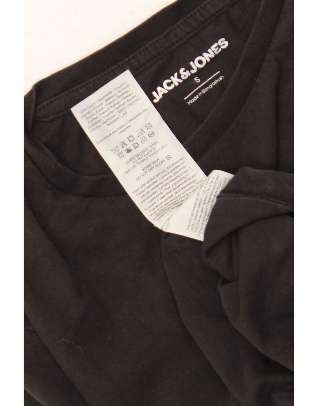 Camiseta masculina Jack & Jones top pequeno algodão preto