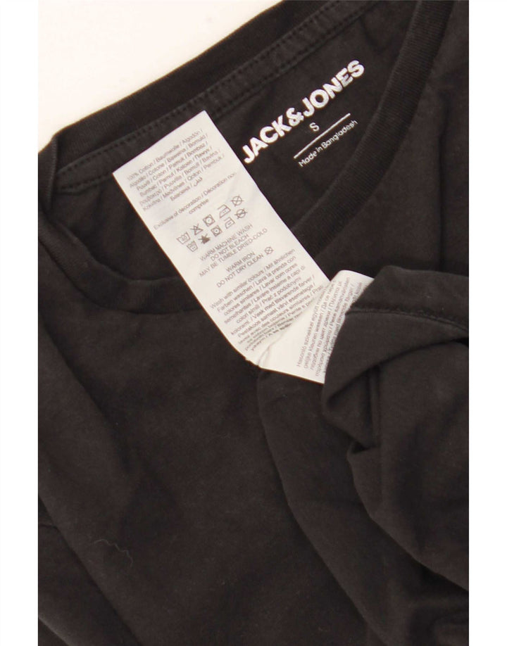 Camiseta masculina Jack & Jones top pequeno algodão preto
