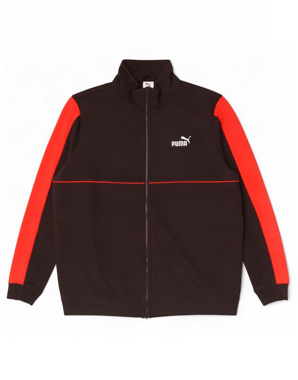 Puma Mens Tracksuit Top Jacket XL Preto Colorblock Algodão