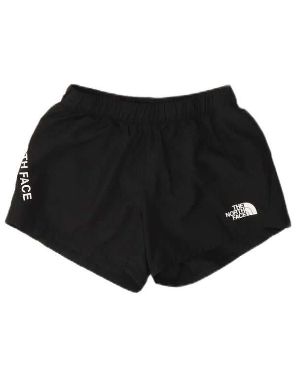 Shorts esportivos gráficos femininos The North Face UK 10 pequeno poliéster preto