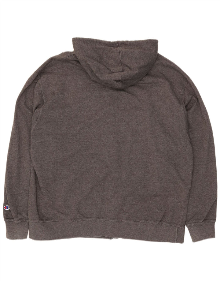 Suéter masculino Champion com capuz e zíper 2XL algodão cinza