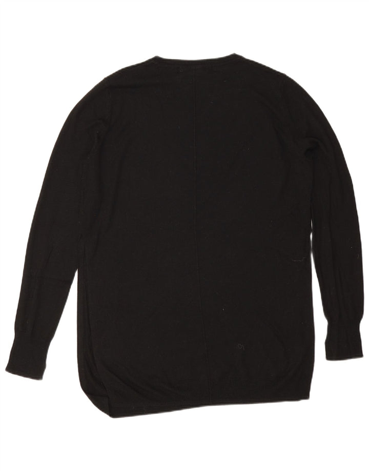 Zara Suéter feminino oversized com gola canoa Reino Unido 10 pequeno preto