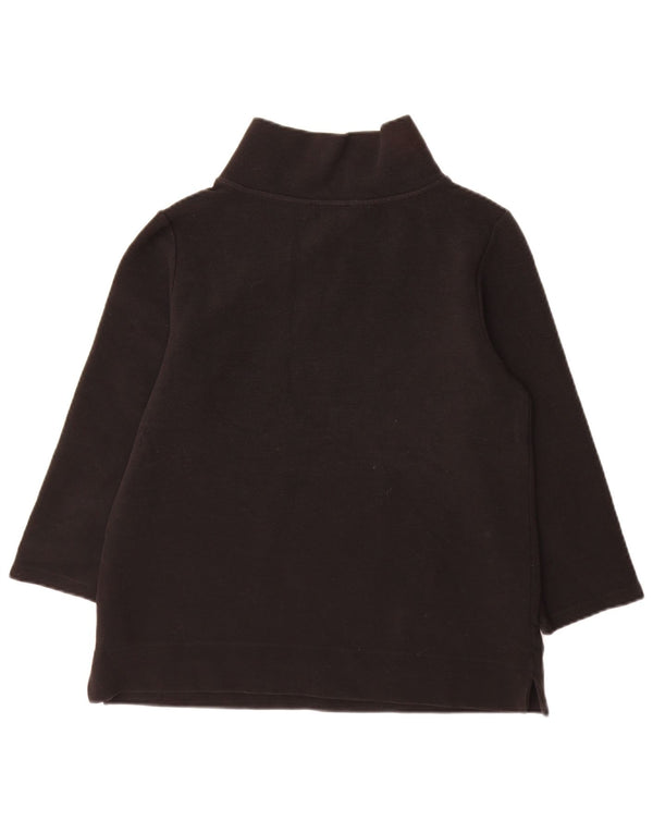 Hobbs Womens Top 3/4 Sleeve UK 14 Medium Black Cotton