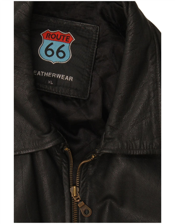 Jaqueta de couro masculina Route 66 UK 42 XL preta