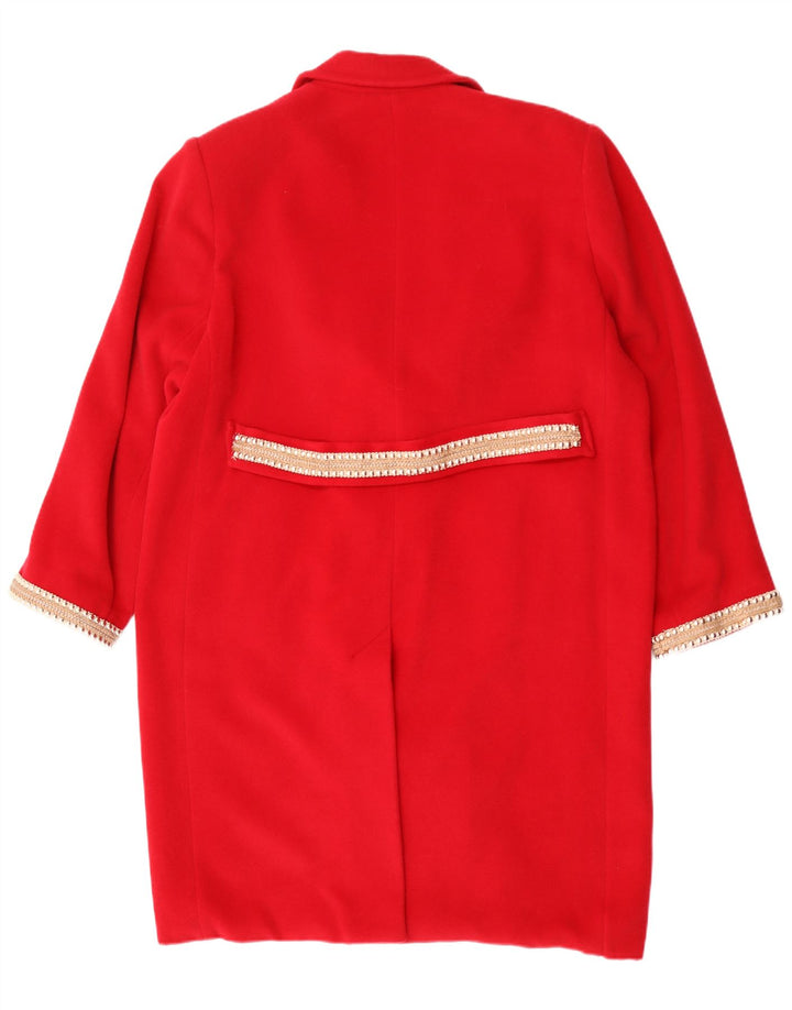 Casaco feminino oversized duplo breasted Laura Biagiotti IT 50 XL lã vermelha