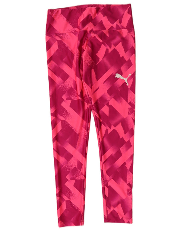 Leggings Puma Feminino UK 12 Médio Rosa Geométrico