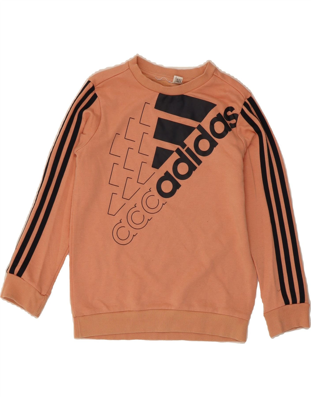 ADIDAS Girls Graphic Sweatshirt Jumper 7-8 Years Pink Vintage Adidas and Second-Hand Adidas from Messina Hembry 
