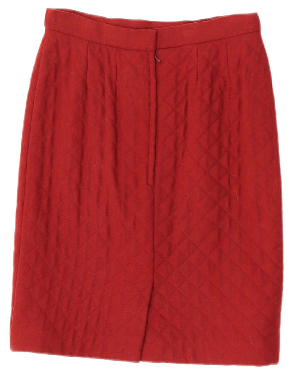 Saia lápis acolchoada de cintura alta feminina vintage UE 38 médio W27 vermelho