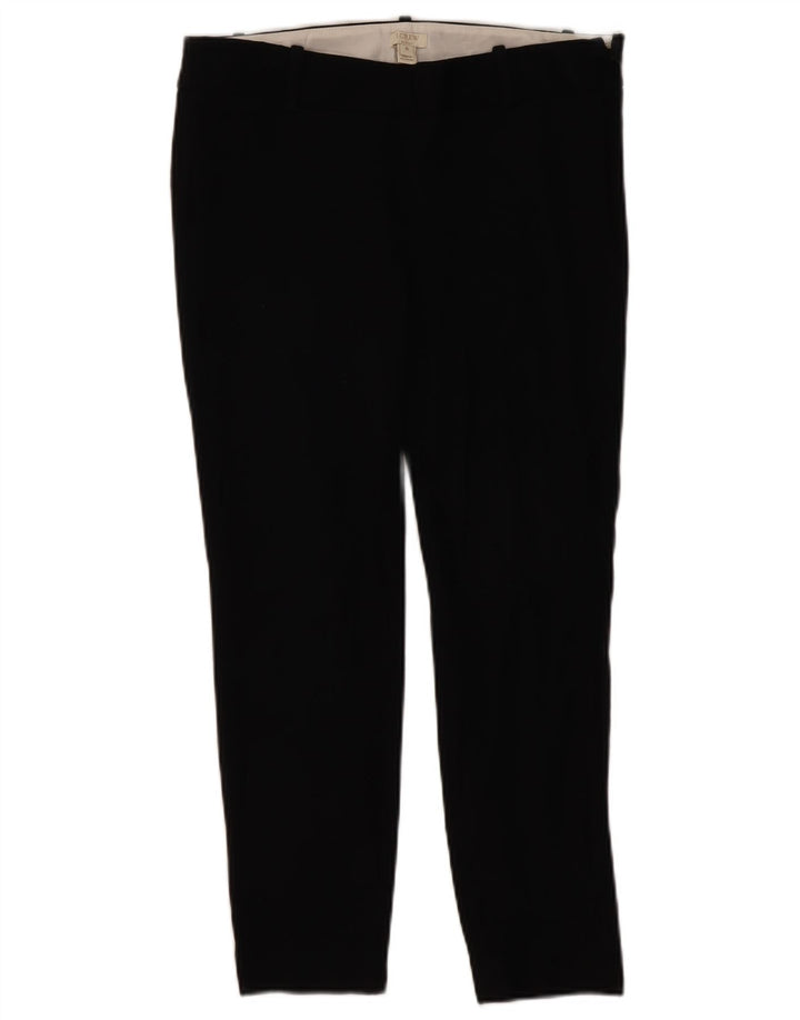 Calça feminina J. Crew cortada US 6 médio W32 L25 algodão preto