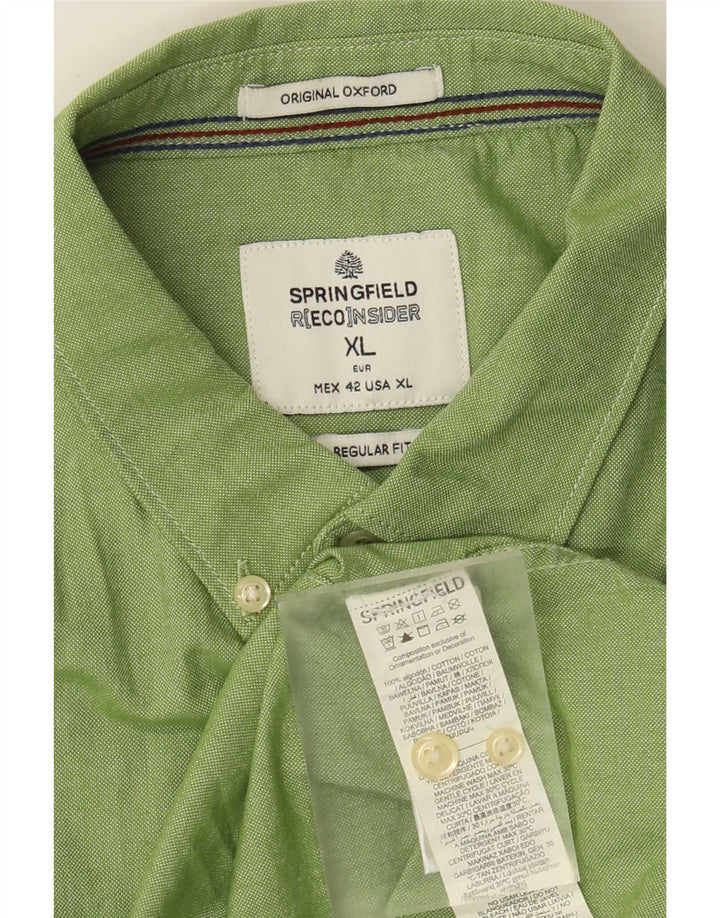 Camisa masculina de ajuste regular Springfield XL algodão verde
