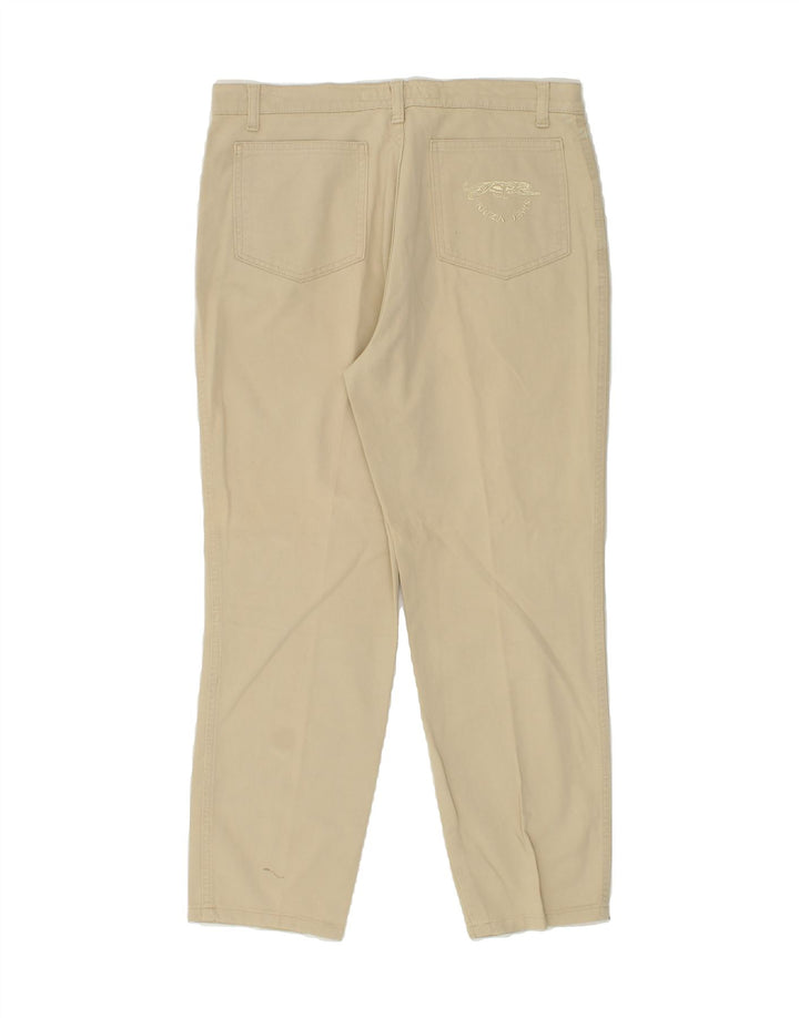 KRIZIA JEANS Womens Straight Casual Trousers W34 L26 Beige Cotton Vintage Krizia Jeans and Second-Hand Krizia Jeans from Messina Hembry 