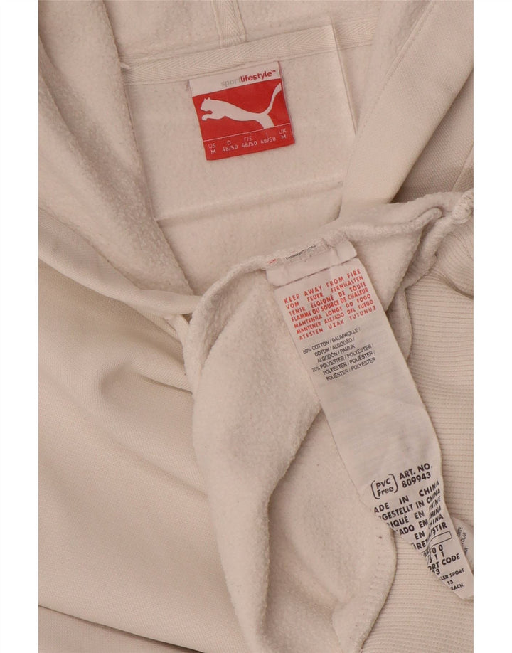 PUMA Mens Hoodie Jumper Médio Algodão Branco