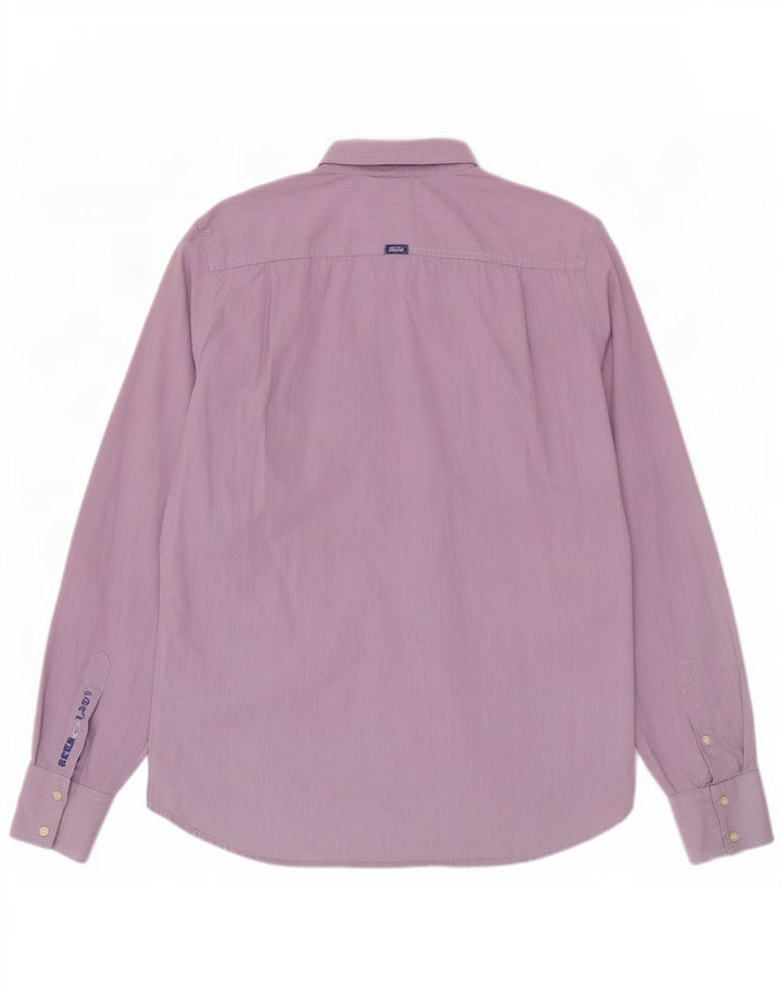 Camisa masculina Superdry XL roxo algodão guingão