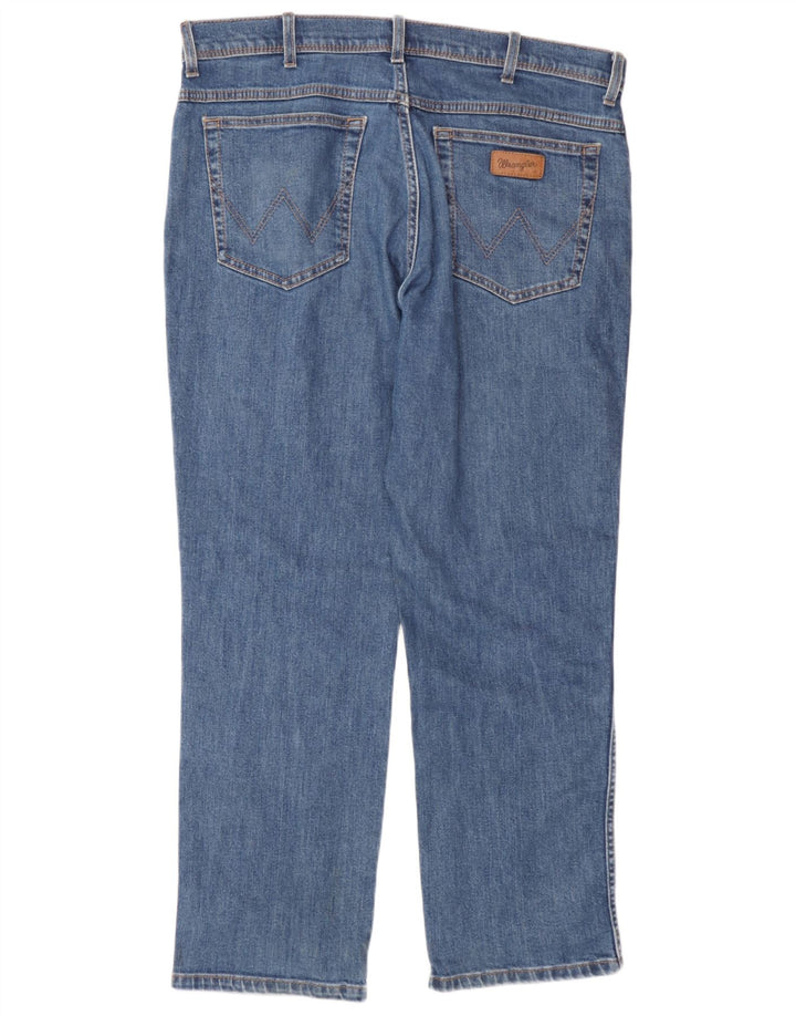 Wrangler masculino regular fit jeans reto W36 L30 algodão azul