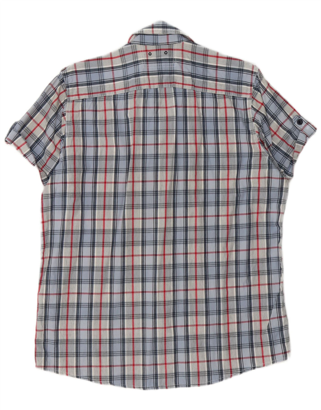 Camisa masculina de manga curta BRUGI XL azul algodão guingão