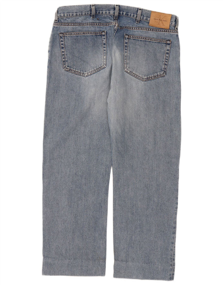 Calça jeans reta feminina Calvin Klein W36 L28 azul