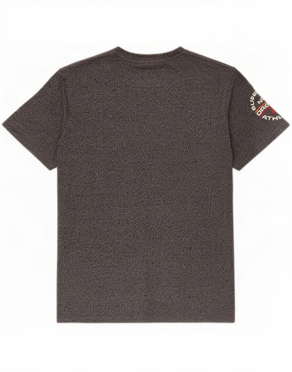 Camiseta gráfica masculina Superdry Top 2XL algodão colorblock cinza