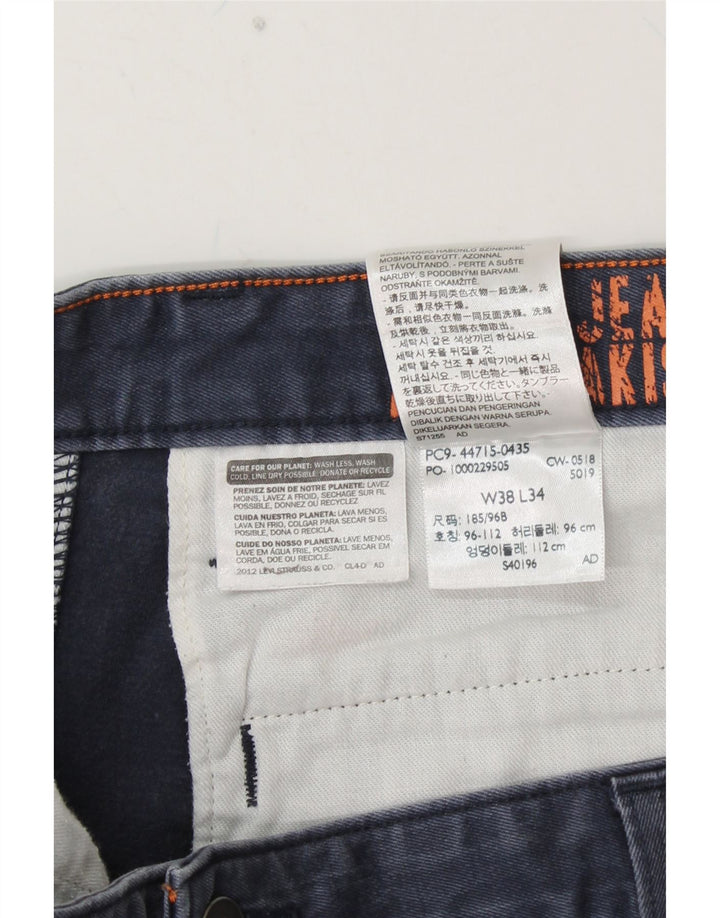 Calça chino reta masculina DOCKERS W38 L30 algodão azul marinho