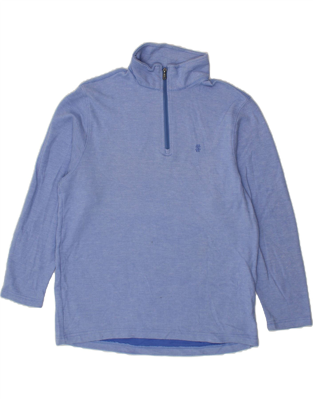 IZOD Mens Salt Water Relaxed Fit Zip Neck Sweatshirt Jumper Large Blue Vintage Izod and Second-Hand Izod from Messina Hembry 