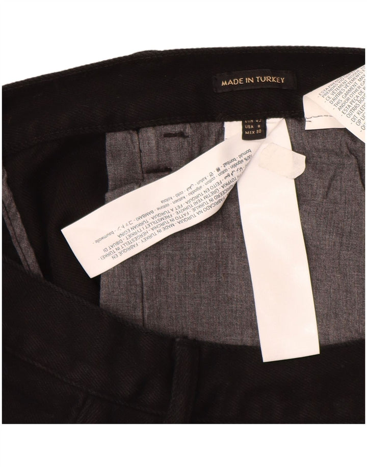 Jeans femininos Massimo Dutti cintura alta reta EU 40 médio W30 L29 preto