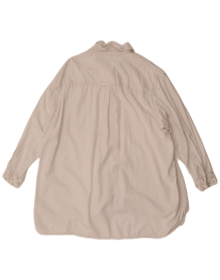 Vestido camisa oversized feminino Zara Reino Unido 16 grande branco
