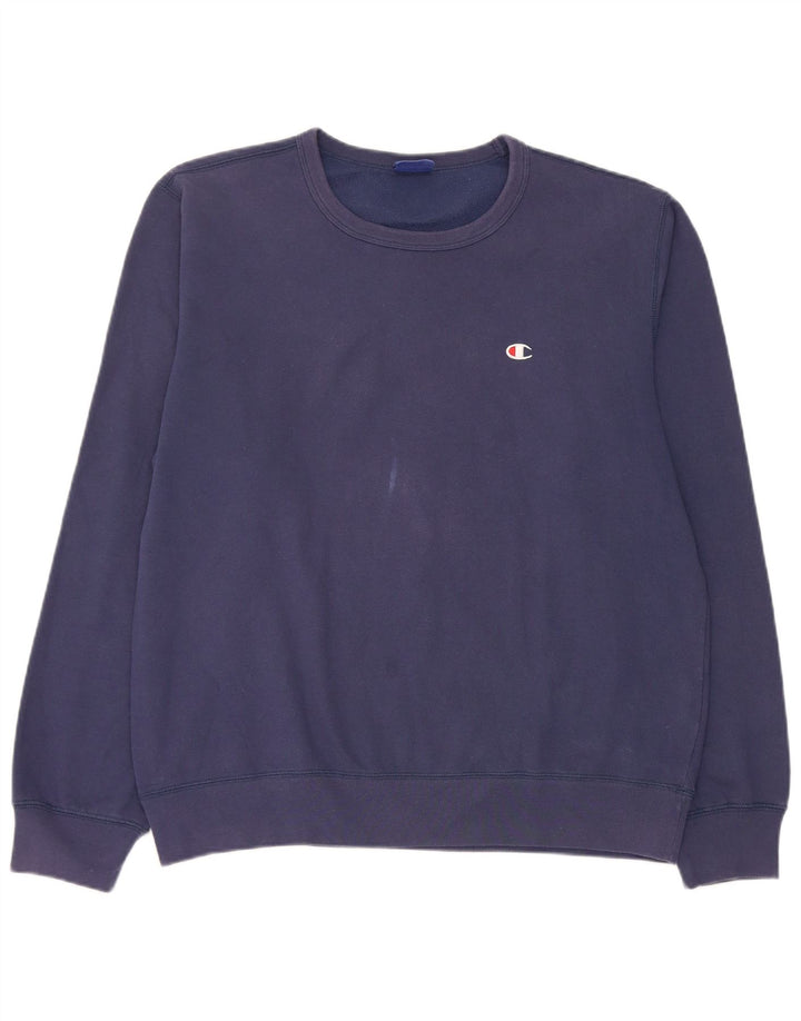 Champion moletom masculino jumper XL azul marinho algodão