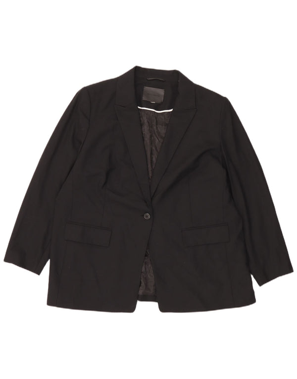Jaqueta blazer feminina Marks & Spencer Autograph 1 botão Reino Unido 18 XL preta