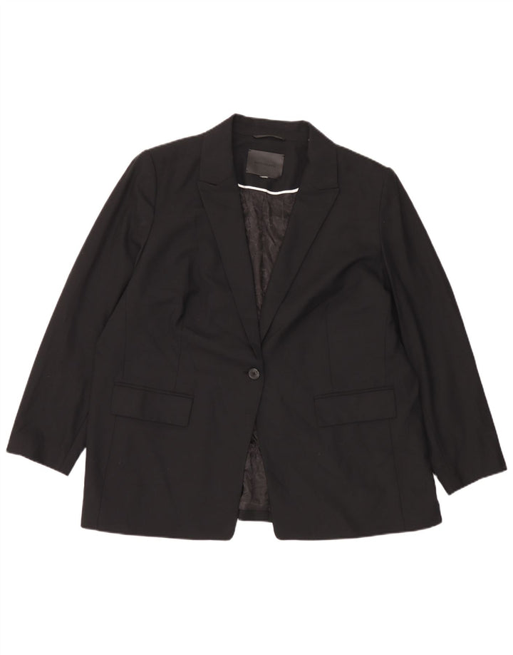 Jaqueta blazer feminina Marks & Spencer Autograph 1 botão Reino Unido 18 XL preta