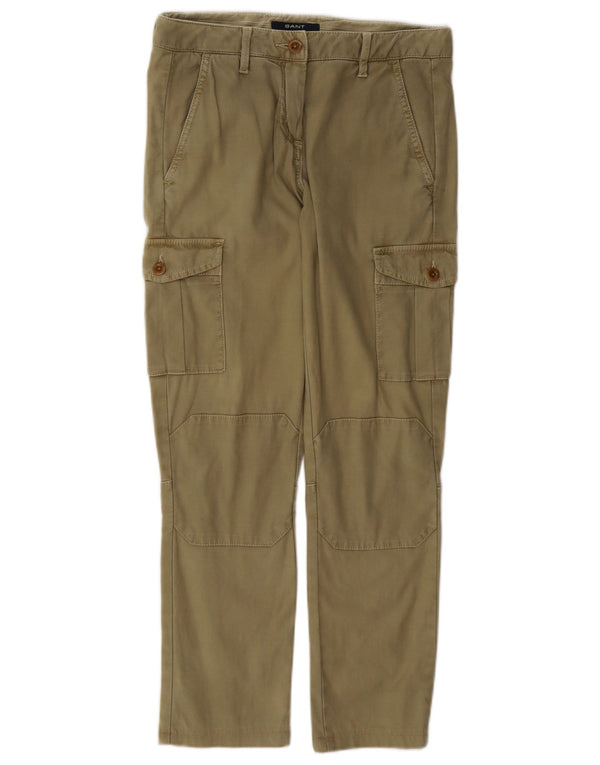 Calça cargo feminina fina Gant Reino Unido 8 pequena W27 L26 cáqui