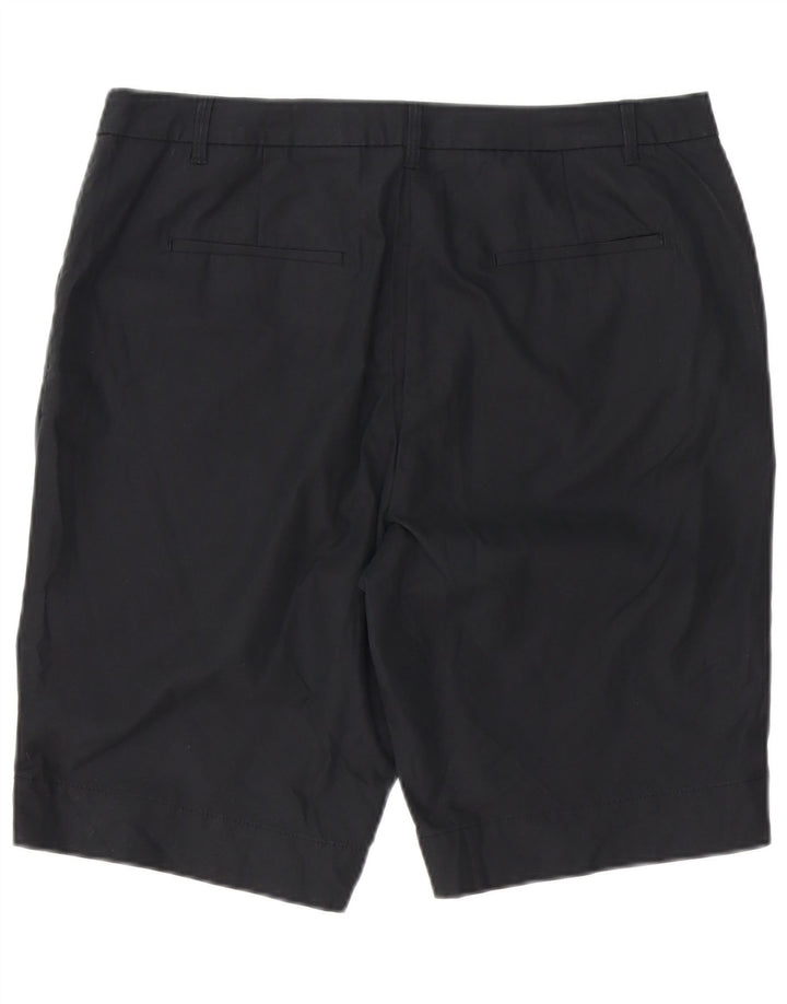 Shorts chino feminino MARKS & SPENCER UK 16 grande 36 poliéster preto