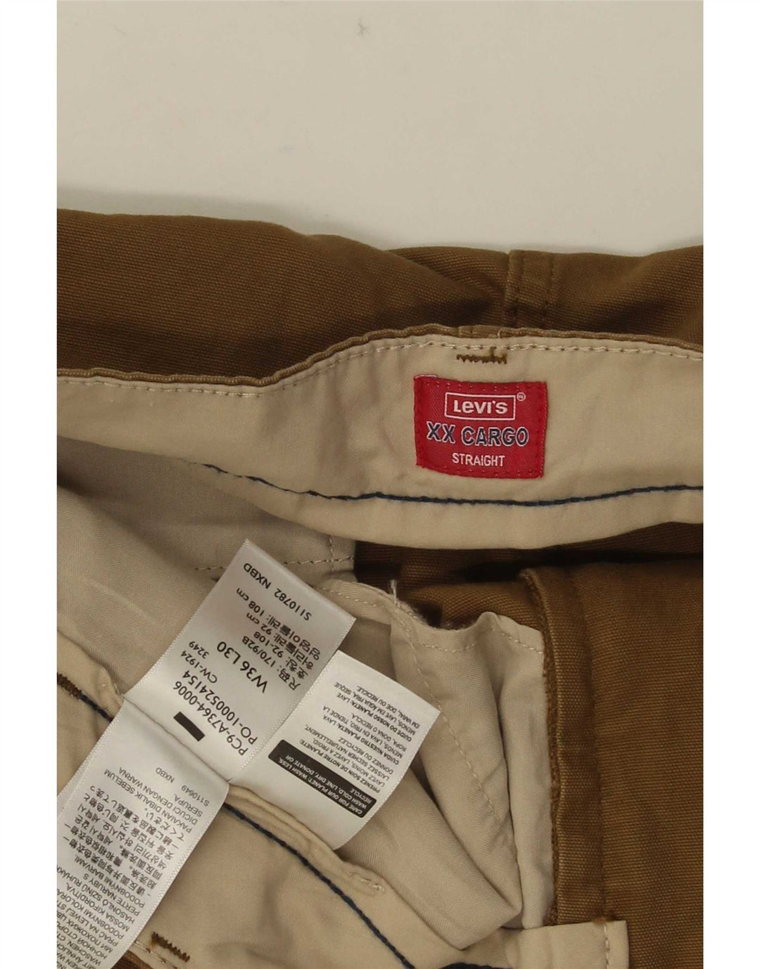 Calça cargo reta masculina Levi's W36 L30 algodão marrom