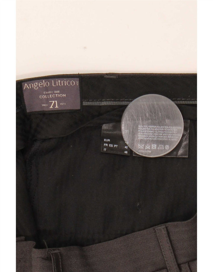 Calça masculina Angelo Litrico IT 48 médio W34 L30 listrado cinza