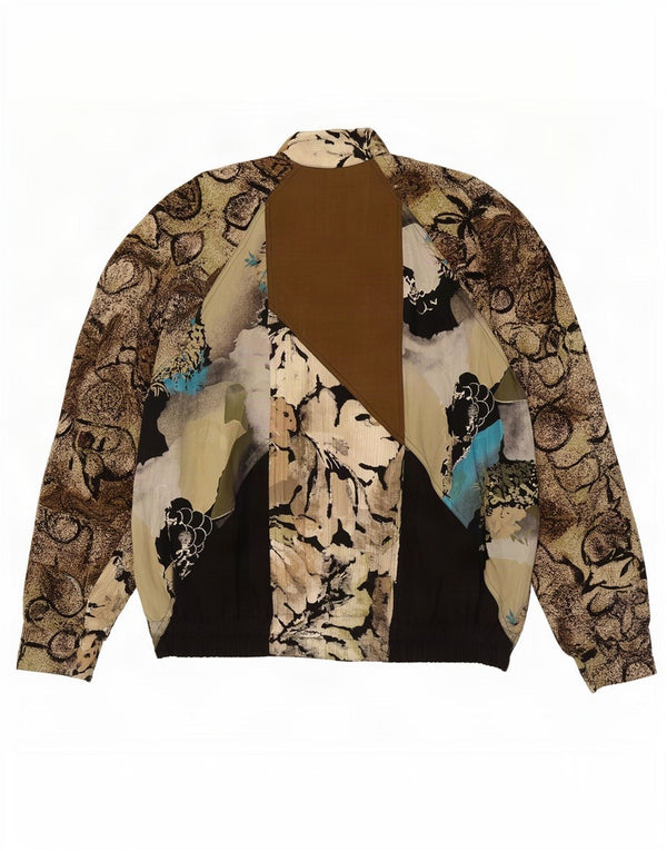 Gerry Weber Jaqueta bomber feminina superdimensionada UE 40 médio cáqui floral modal