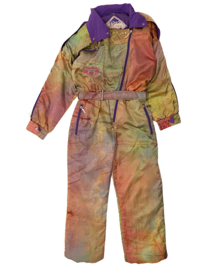 Macacão de esqui oversized feminino vintage UE 42 grande tie-dye multicolorido