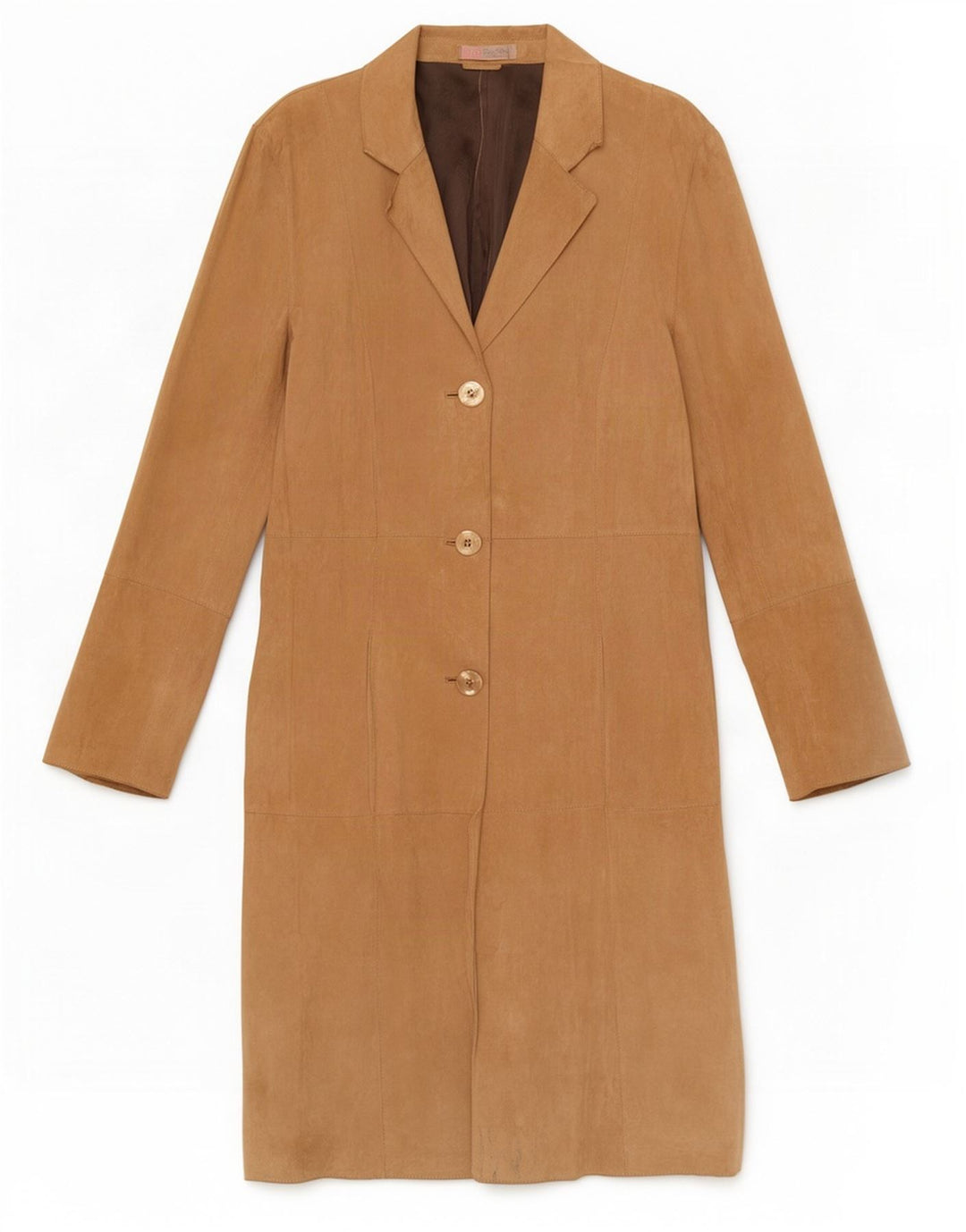 Sobretudo de camurça vintage feminino UK 12 bege médio