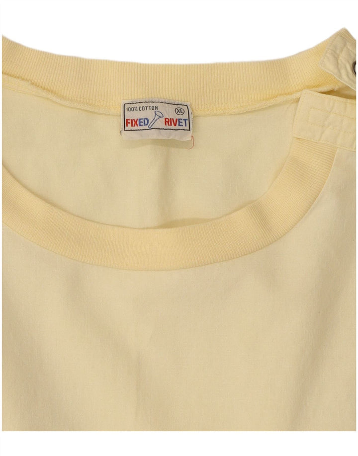 Blusa feminina FIXED RIVET Top UK 18 XL algodão amarelo