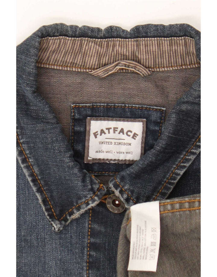 Jaqueta jeans feminina Fat Face UK 14 algodão azul médio