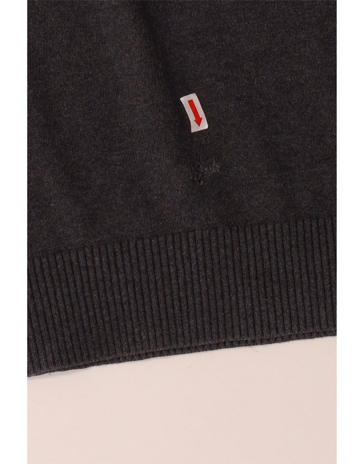 Suéter masculino TOMMY HILFIGER com gola redonda e algodão cinza médio