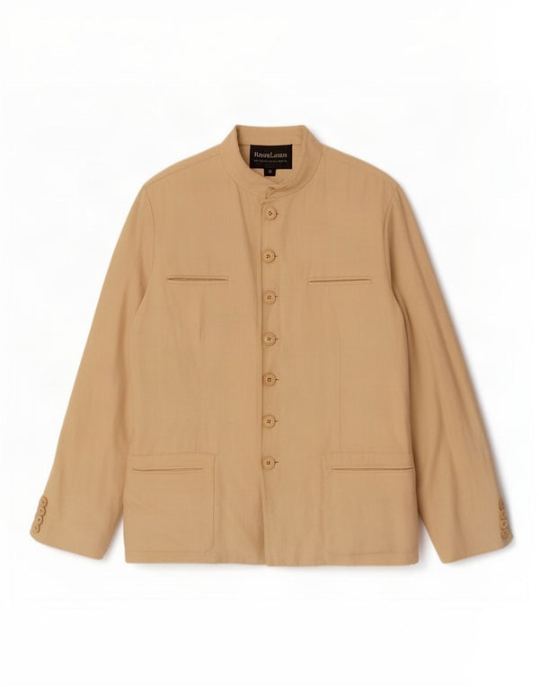 Jaqueta utilitária feminina Ralph Lauren US 10 grande linho bege