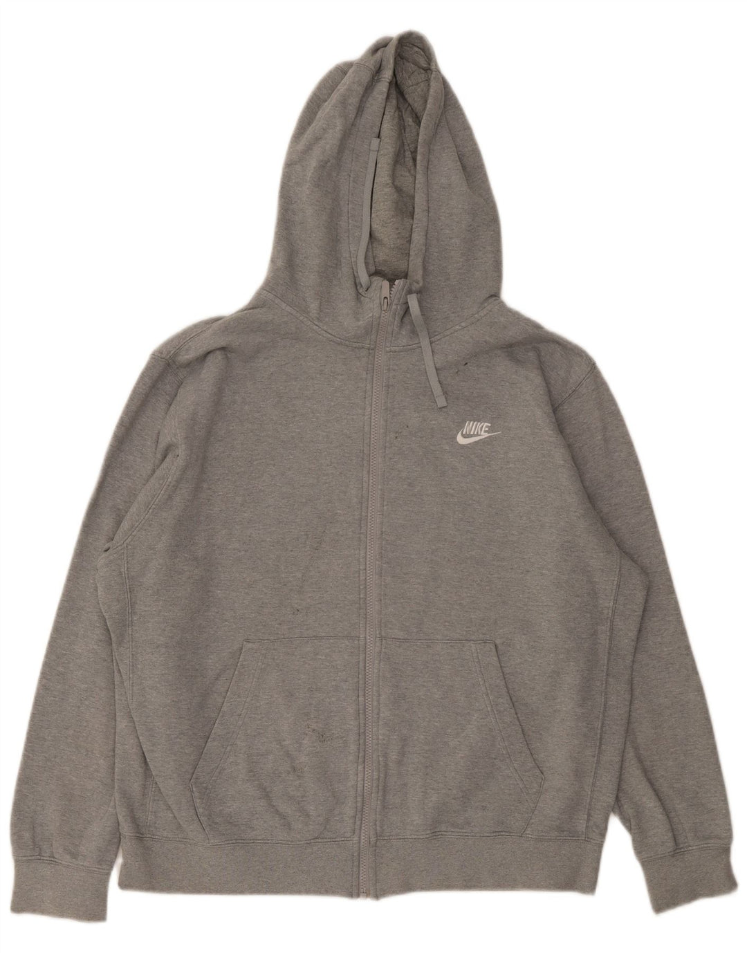 Suéter Nike masculino com capuz e zíper XL cinza algodão