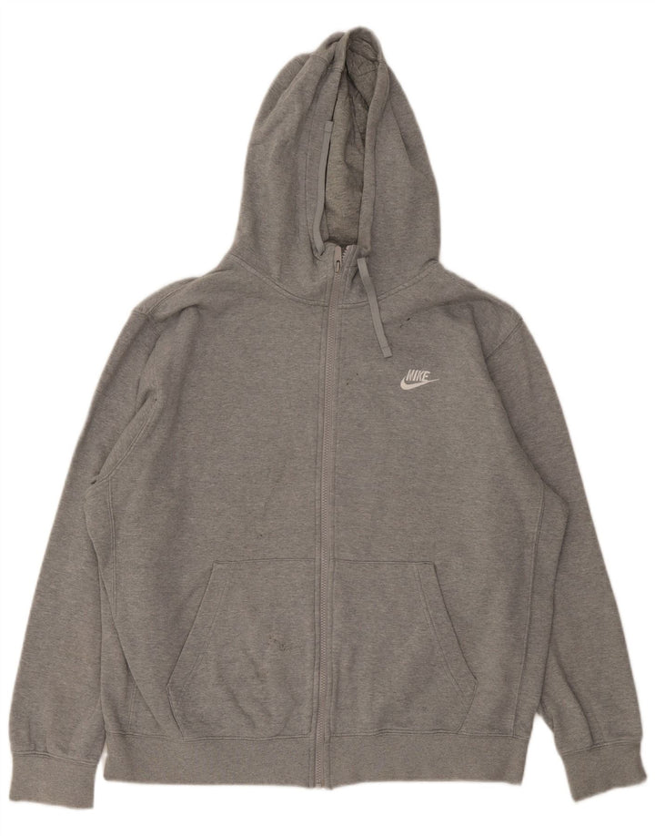 Suéter Nike masculino com capuz e zíper XL cinza algodão