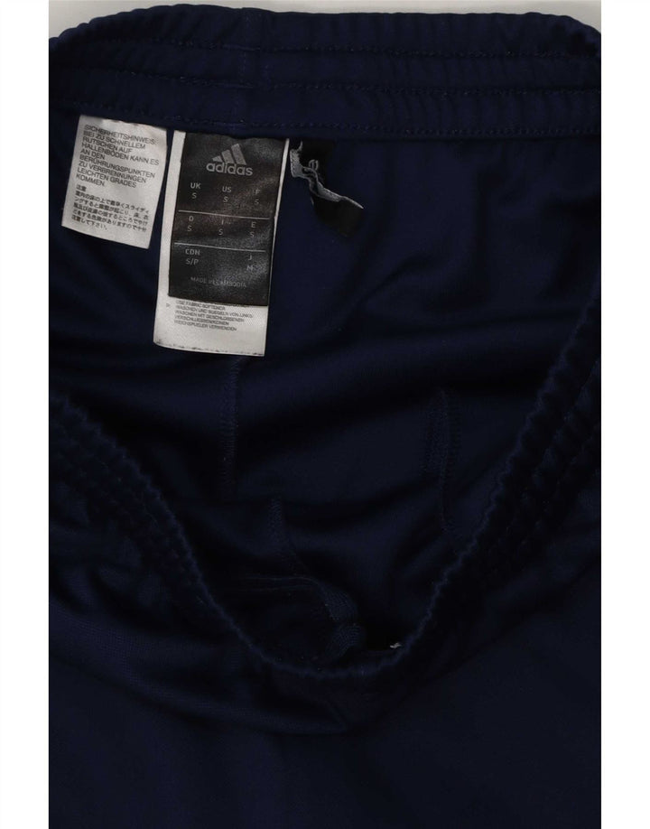 Calça de treino masculina Adidas Climalite pequena azul marinho poliéster