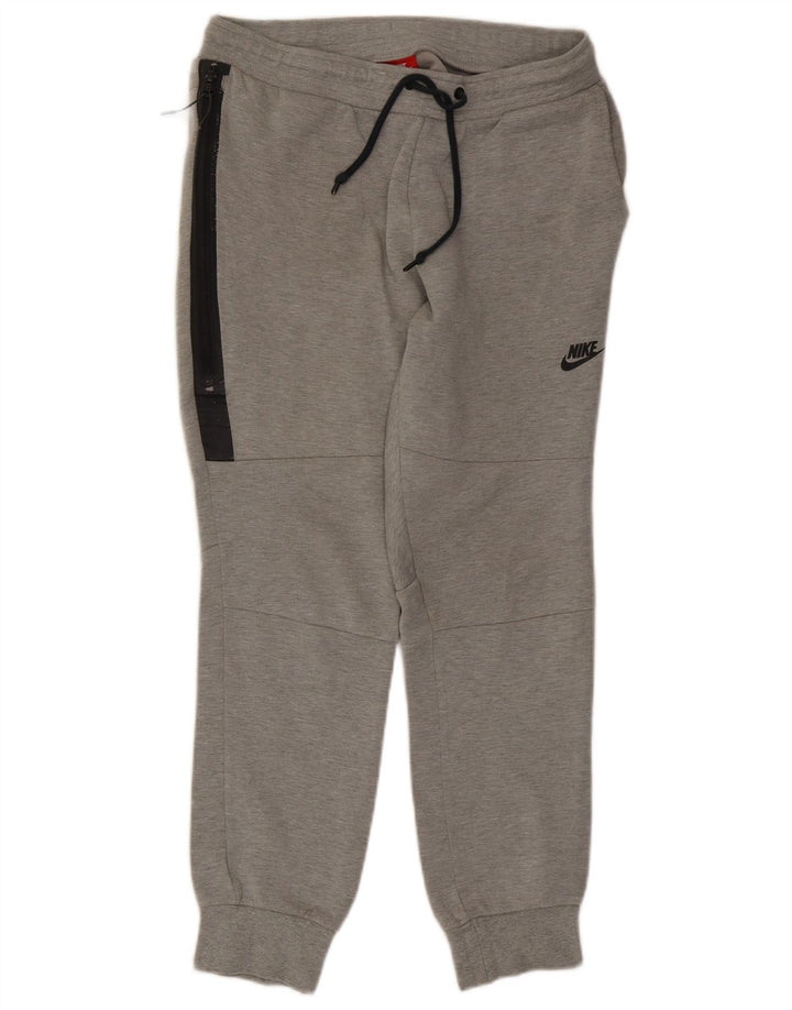Calça de treino masculina Nike Joggers cinza médio algodão colorblock