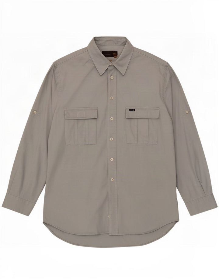 Camisa masculina Gas grande algodão cinza