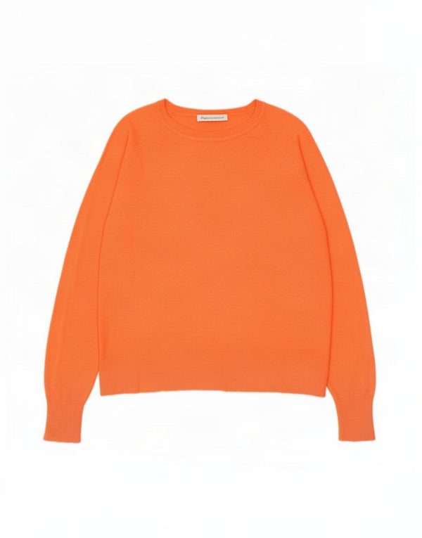 Suéter feminino Zara com gola redonda e viscose laranja média UK 14