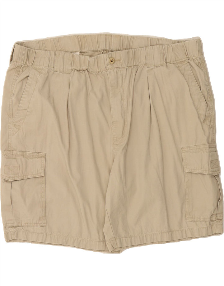 VINTAGE Mens Relaxed Fit Cargo Shorts 2XL W48 Beige Cotton Vintage Vintage and Second-Hand Vintage from Messina Hembry 