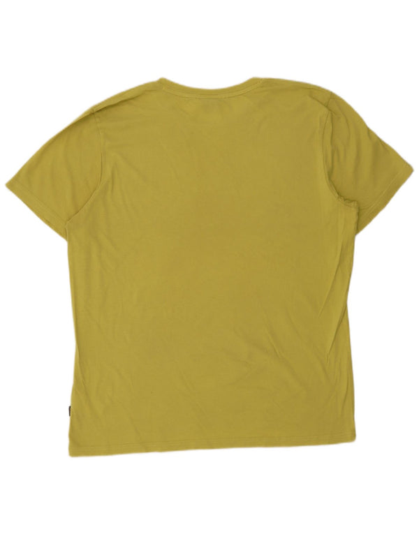 Camiseta gráfica masculina Hugo Boss Top 2XL algodão amarelo